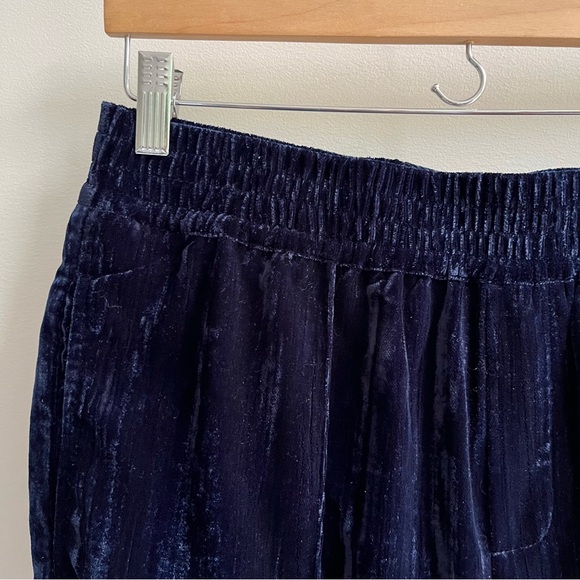 [wayf] crushed velvet wide leg pants navy blue 6 - Picture 5 of 7